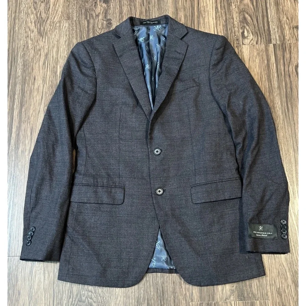 John Varvatos Sport Coat Blazer Jacket Signature Skull Size 36R  Plaid